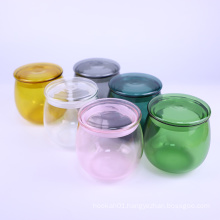 borosilicate glass jar jam round glass jar cork lid for kitchen